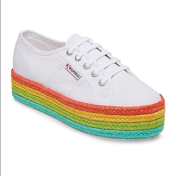 superga white rainbow